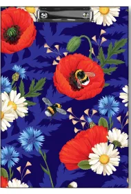 Penmate Deska z klipem a4 t0126 kwiaty polskie maki w fiolecie folia mat nierysuj�ca