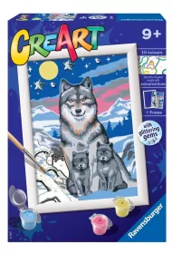 Malowanie po numerach CreArt - Wilk z m�odymi Ravensburger