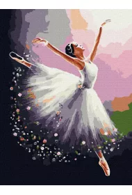 Malowanie po numerach. Balerina w biaym 40 x 50 cm