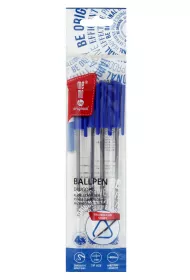 MemoBe Dugopis biurowy przezroczysty 1 mm niebieski etui 4 szt.