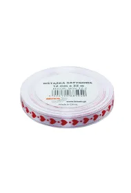 Brewis Wst��ka satynowa serca bia�a 12mm x 22m