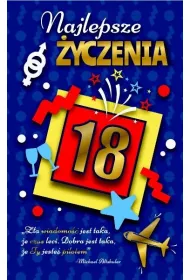 AbCard Karnet 18 Urodziny AB granatowo z�ote W02