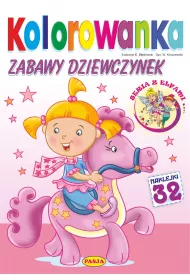 Zabawy dziewczynek. Kolorowanka