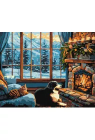 Ideyka Malowanie po numerach - Ciep�o kominka 40x50cm