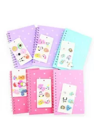 Robe Notes na spirali z przypinkami MIX