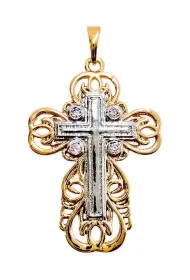 Wisiorek Krzy�yk Srebrno-Z�oty 23x16mm