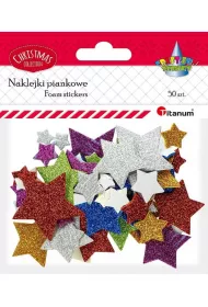 Titanum Naklejki piankowe brokatowe Gwiazdki mix 50 szt.