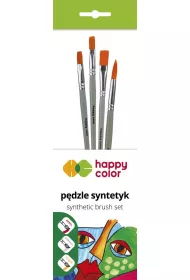 Happy Color Zestaw p�dzli syntetycznych mieszane A 4 szt.