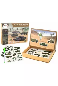 Puzzle magnetyczne z motywem wojny LeanToys