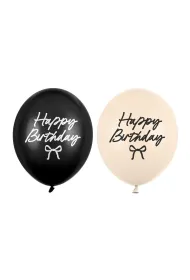 PartyDeco Balony Strong Happy Birthday Kokardki 30cm
