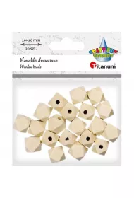 Titanum Koraliki drewniane kostki �ci�te 20 szt.