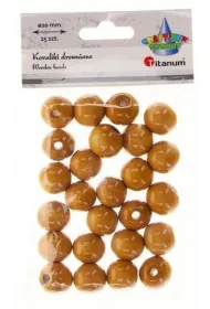 Titanum Koraliki drewniane jasno br�zowe 25 szt