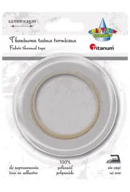 Titanum Ta�ma termiczna tkaninowa bia�a 12mm x 25m