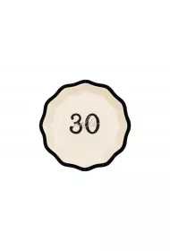 PartyDeco Talerzyki papierowe Hello 30 18cm 6 szt.