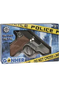 Metalowy pistolet policyjny 8 naboi Gonher