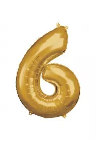 Amscan Balon foliowy cyfra 6 zota 60x86cm