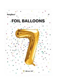 PartyDeco Balon foliowy 7 z�oty 86cm