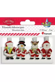 Titanum Klamerki drewniane z dekorem 4 szt.