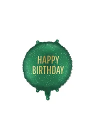 PartyDeco Balon foliowy pastylka Happy Birthday 35x35cm