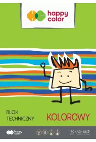 Blok techniczny kolorowy A3 Happy Color 170g 10 szt.