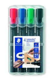 Staedtler Marker wodoodporny Lumocolor, okr�g�y, 4 kolory w etui