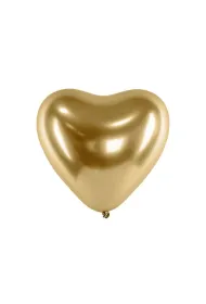 PartyDeco Balony Glossy 30cm, Serca, z�oty: 1op./50szt.
