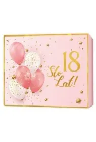 Pude�ko prezentowe 18 urodziny, r�owe (22,5x17,5x4cm)
