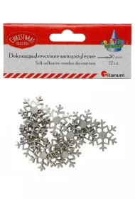 Titanum Drewniane p�atki �niegu samoprzylepne 12 szt.