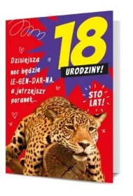 Pan Dragon Karnet B6 18-te urodziny lampart