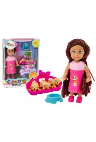 Laleczka mini z pieskami LeanToys