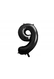 PartyDeco Balon foliowy cyfra 9 86cm czarny