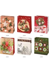 Torba �wi�teczna Bo�e Narodzenie Stroiki i miko�aje 190 x 230 x 105 mm 10 szt.
