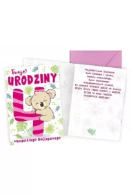 Kukartka Karnet Urodziny 4 Koala
