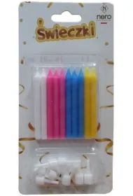 �wieczki na tort kolorowe 10szt. 6cm