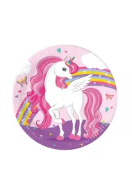 Procos Talerzyki papierowe Unicorn Rainbow 23cm 8 szt.