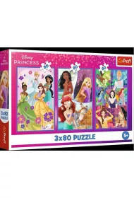 Puzzle 3x80 Ksiniczki przyjaciki TREFL
