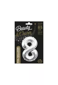 Godan Balon foliowy B&C cyfra 8 srebrna 85cm