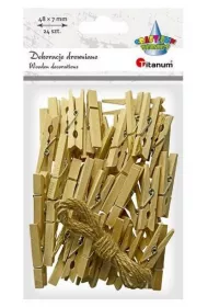 Titanum Klamerki drewniane naturalne 24 szt.