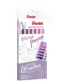 Pentel Zestaw do liternictwa Brush SESW30-ST6RFPL 6 kolor�w