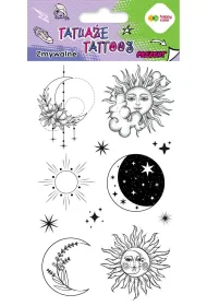 Tatua�e zmywalne SUN AND MOON HAPPY COLOR 100x200 mm
