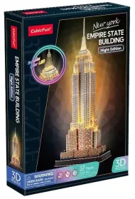 Puzzle 3D 37 el. Empire State Building (wersja nocna) Cubic Fun