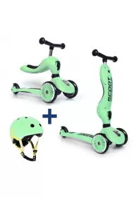 Zestaw Highwaykick 1 2w1 Jedzik i hulajnoga trjkoowa + Kask XXS-S 1-5 lat Kiwi Scootandride