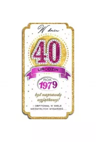 Kukartka Karnet 40 urodziny PM-091