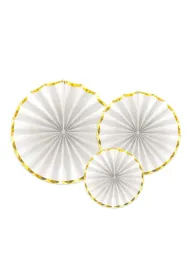 PartyDeco Rozety dekoracyjne bia�e 3 szt.