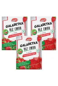 Celiko Galaretka o smaku truskawkowym bez dodatku cukru bezglutenowa Zestaw 3 x 14 g