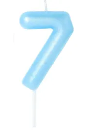 �wieczka na tort - cyferka Candy 7 niebieska 6cm