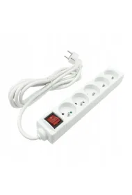 Przed�u�acz 5-gniazdowy z uziemieniem i wy��cznikiem 3m+Z (3x1.5mm2) EcoLight M20561 bia�y