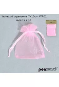 Woreczki organzowe rowe 7x10cm 10szt