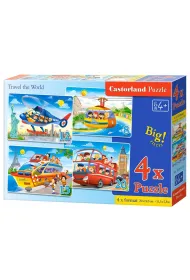 Puzzle maxi 4w1 - Podr�owa� przez �wiat (8+12+15+20 el.) Castorland