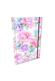 EV-Corp Notes A5 w kratk� z gumk� Soft Touch Kwiaty Pastel